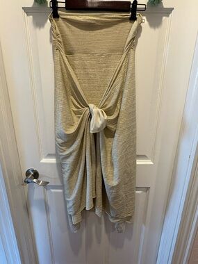 ST BARTH SORAYA: Metallic Gold Women’s Swim Sarong Cover-Up